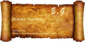 Bunda Gordon névjegykártya